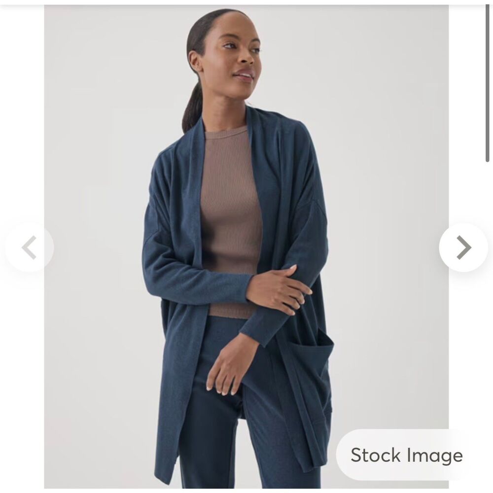 Pact 100% Organic Cotton Airplane Wrap Cardigan Sz XL Travel Comfort Loungewear